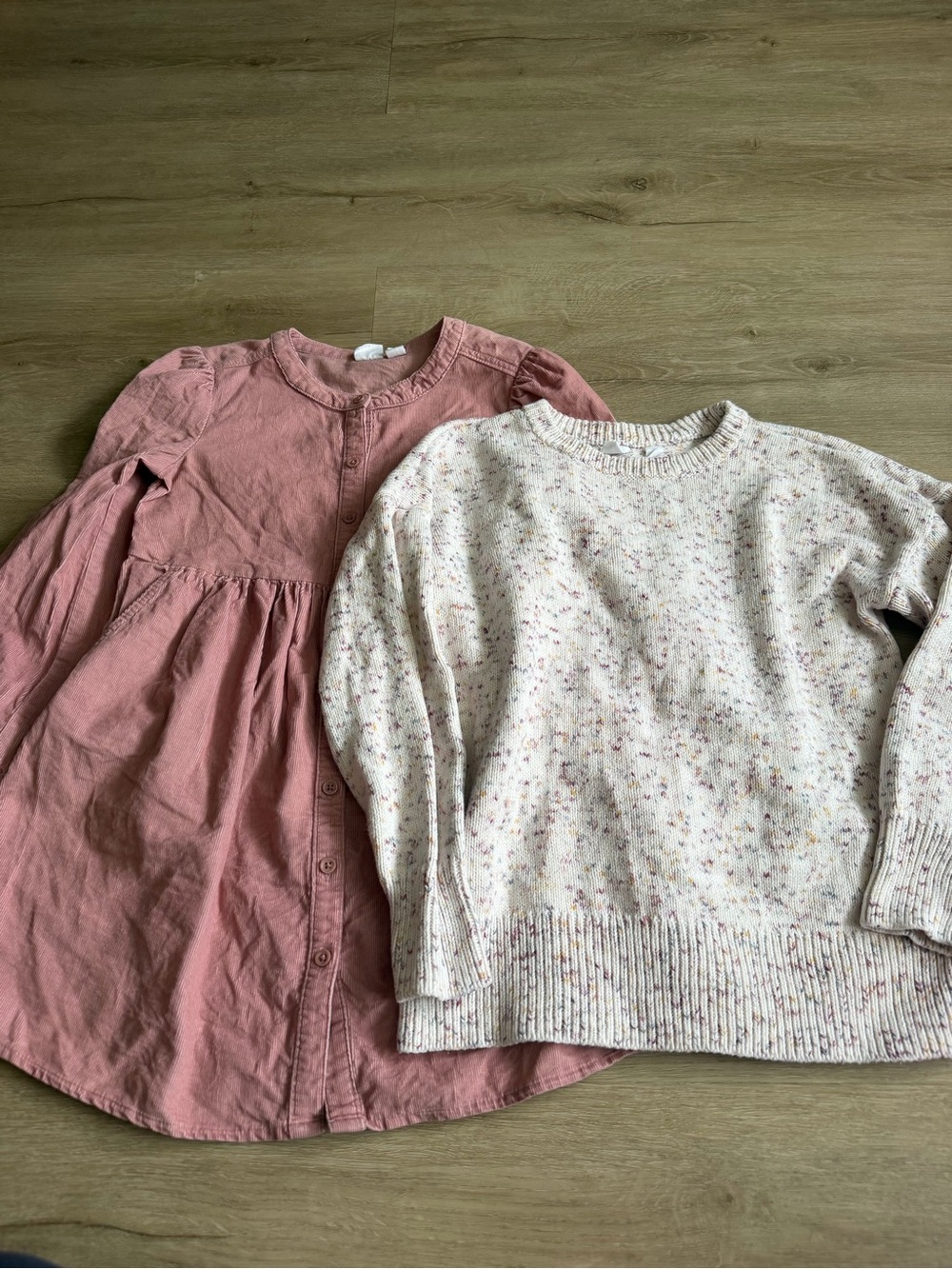 GAP Girls Pink Long Sleeve Corduroy Dress and Sweater Bundles SZ S